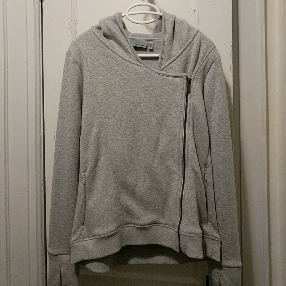 Athleta Easy Cozy Karma Jacket White Heather L